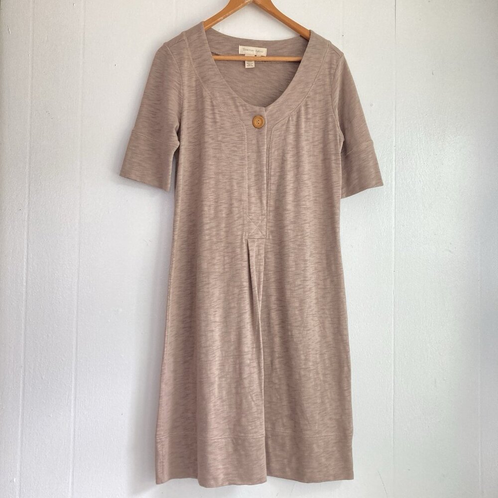 The Territory Ahead Dress Cotton Rayon Knit Academia Preppy Short Sleeve Sz M